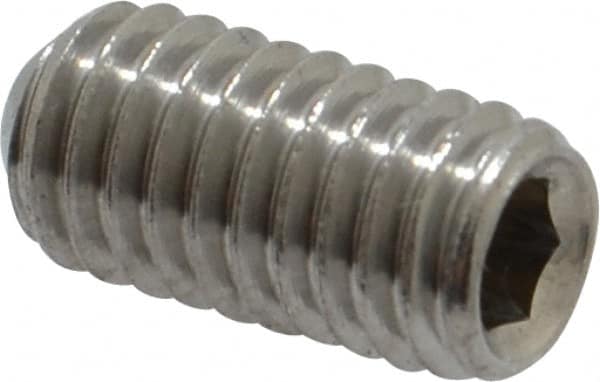 Set Screw: M6 x 1.00 x 12 mm, Cup Point, Stainless Steel, Grade 18-8 & Austenitic Grade A2 MPN:SS6X06012-100BX