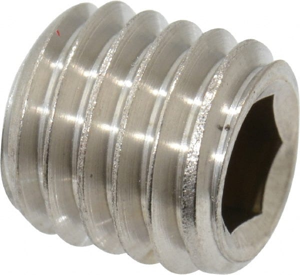 Set Screw: M10 x 1.50 x 10 mm, Cup Point, Stainless Steel, Grade 18-8 & Austenitic Grade A2 MPN:SS6X10010-050BX