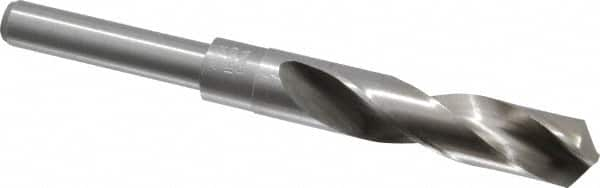 Reduced Shank Drill Bit: 45/64'' Dia, 1/2'' Shank Dia, 118 0, Cobalt MPN:01343458