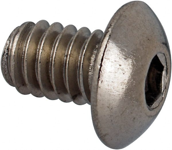 Button Socket Cap Screw: #8-32 x 1/4, Stainless Steel, Uncoated MPN:062027PR