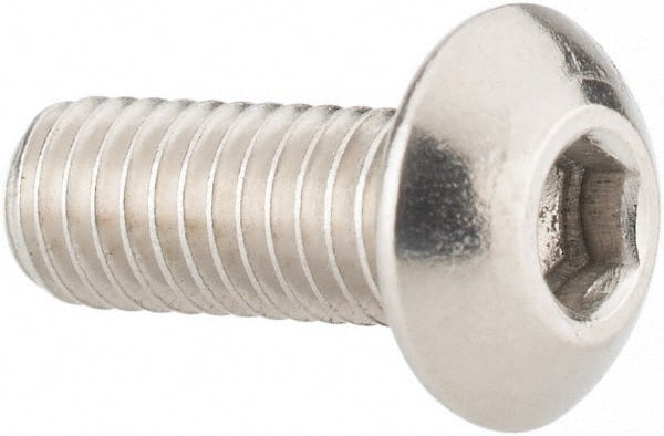 Button Socket Cap Screw: #10-32 x 1/2, Stainless Steel, Uncoated MPN:062050PS