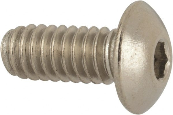 Button Socket Cap Screw: #8-32 x 3/8, Stainless Steel, Uncoated MPN:063028PR