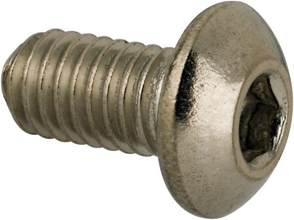 Button Socket Cap Screw: #10-32 x 3/8, Stainless Steel, Uncoated MPN:063051PS