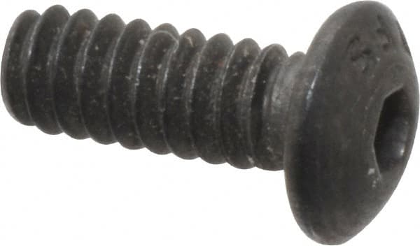 Button Socket Cap Screw: #6-32 x 3/8, Alloy Steel, Black Oxide Coated MPN:201021P