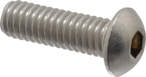 Button Socket Cap Screw: 5/16-18 x 1, Stainless Steel MPN:242301