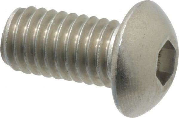 Button Socket Cap Screw: 3/8-16 x 3/4, Stainless Steel MPN:242302