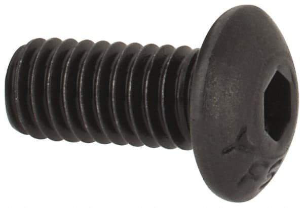 Button Socket Cap Screw: #8-36 x 3/8, Alloy Steel, Black Oxide Coated MPN:701087PR