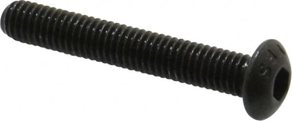 Button Socket Cap Screw: #10-32 x 1-1/4, Alloy Steel, Black Oxide Coated MPN:701111PR