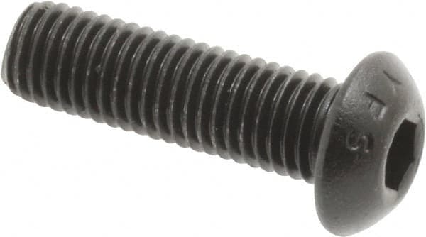 Button Socket Cap Screw: 1/4-28 x 7/8, Alloy Steel, Black Oxide Coated MPN:701135PR