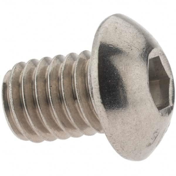 Button Socket Cap Screw: 3/8-16 x 1/2, Stainless Steel MPN:95633