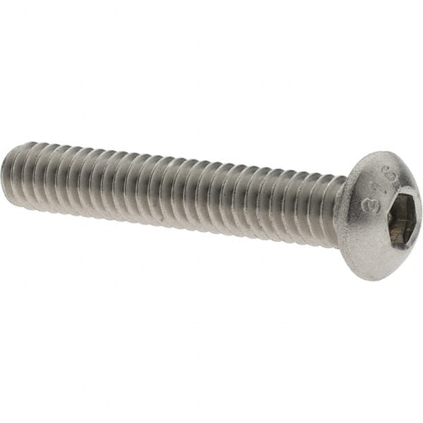 Button Socket Cap Screw: 1/4-20 x 1-1/2, Stainless Steel MPN:C52000690