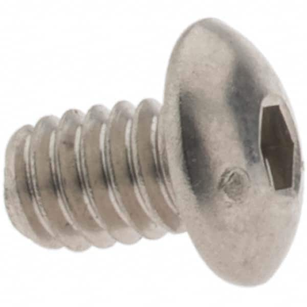 Button Socket Cap Screw: #8-32 x 1/4, Stainless Steel, Uncoated MPN:C56001206