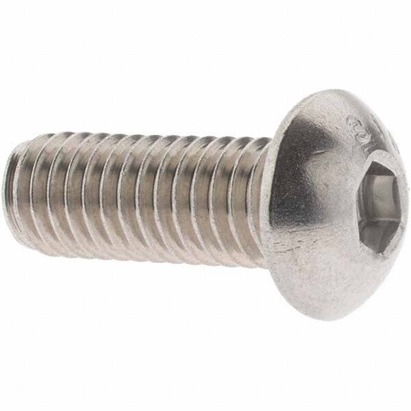 Button Socket Cap Screw: 3/8-16 x 1, Stainless Steel, Uncoated MPN:C56001284
