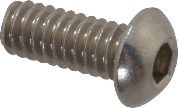 Button Socket Cap Screw: 1/4-20 x 5/8, Stainless Steel MPN:242295