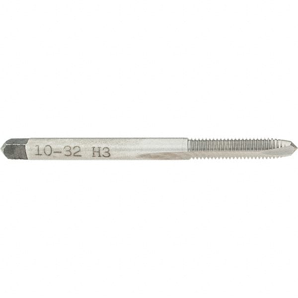 Spiral Point Tap: #10-32, UNF, 2 Flutes, Plug, 2B, High Speed Steel, Bright Finish MPN:MSC-04518320