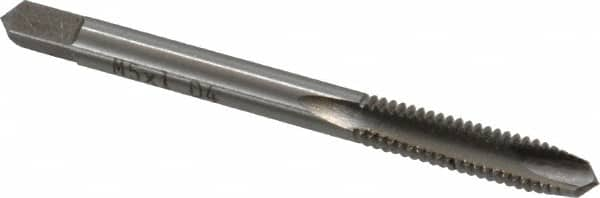 Spiral Point Tap: M5x1.00 Metric Special, 2 Flutes, Plug, High Speed Steel, Bright Finish MPN:MSC-04997359