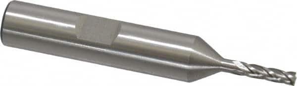 Square End Mill: 7/64'' Dia, 3/8'' LOC, 3/8'' Shank Dia, 2-5/16'' OAL, 4 Flutes, High Speed Steel MPN:720-3001