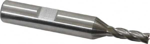 Square End Mill: 11/64'' Dia, 7/16'' LOC, 3/8'' Shank Dia, 2-3/8'' OAL, 4 Flutes, High Speed Steel MPN:720-3009