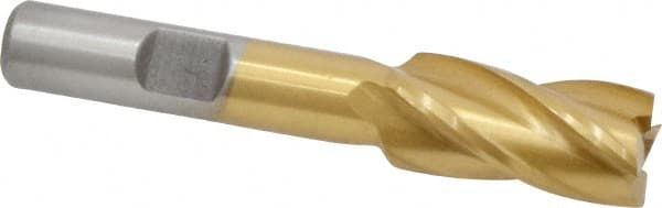 Square End Mill: 1/2'' Dia, 1'' LOC, 3/8'' Shank Dia, 2-11/16'' OAL, 4 Flutes, High Speed Steel MPN:722-3043