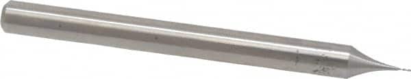 Square End Mill: 0.01'' Dia, 1/32'' LOC, 1/8'' Shank Dia, 1-1/2'' OAL, 2 Flutes, High Speed Steel MPN:846-.010