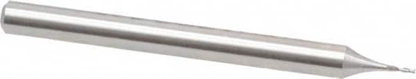 Square End Mill: 1/64'' Dia, 1/16'' LOC, 1/8'' Shank Dia, 1-1/2'' OAL, 2 Flutes, High Speed Steel MPN:846-.020
