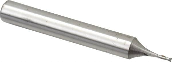 Square End Mill: 0.035'' Dia, 0.105'' LOC, 3/16'' Shank Dia, 1-1/2'' OAL, 2 Flutes, High Speed Steel MPN:846-.035