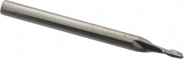 Square End Mill: 1/16'' Dia, 0.18'' LOC, 3/16'' Shank Dia, 1-1/2'' OAL, 2 Flutes, High Speed Steel MPN:934-000-120