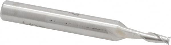 Square End Mill: 3/32'' Dia, 17/64'' LOC, 3/16'' Shank Dia, 1-1/2'' OAL, 2 Flutes, High Speed Steel MPN:846-.090