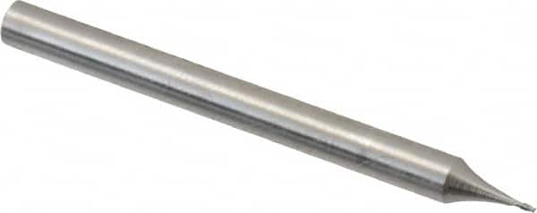 Square End Mill: 1/64'' Dia, 1/32'' LOC, 1/8'' Shank Dia, 1-1/2'' OAL, 2 Flutes, High Speed Steel MPN:856-.020