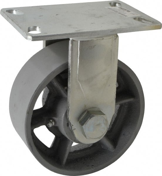 Rigid Top Plate Caster: Semi-Steel, 6