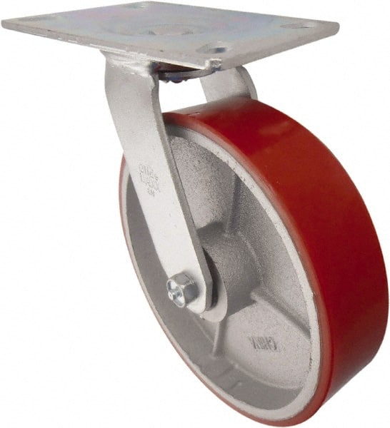 Swivel Top Plate Caster: Polyurethane, 8