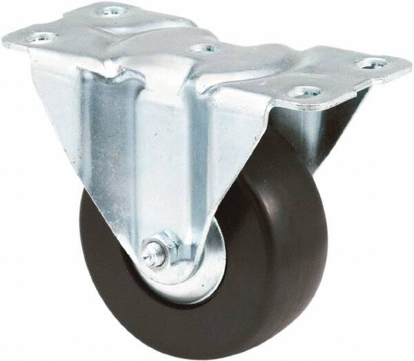 Rigid Top Plate Caster: Rubber, 4