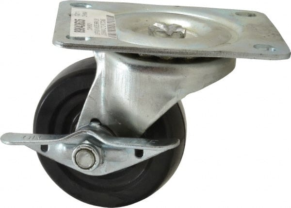 Swivel Top Plate Caster: Soft Rubber, 3