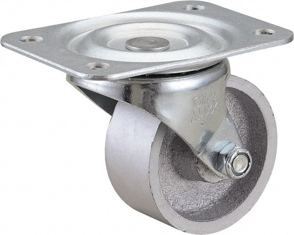 Swivel Top Plate Caster: Cast Iron, 2-1/2