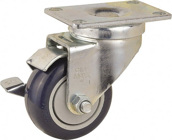 Swivel Top Plate Caster: Polyurethane, 3