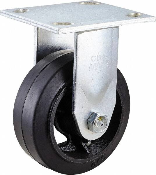 Rigid Top Plate Caster: Rubber, 5