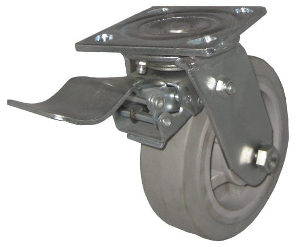 Swivel Top Plate Caster: Thermoplastic Rubber, 4