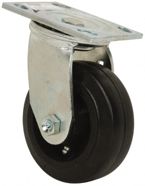 Swivel Top Plate Caster: Rubber, 5