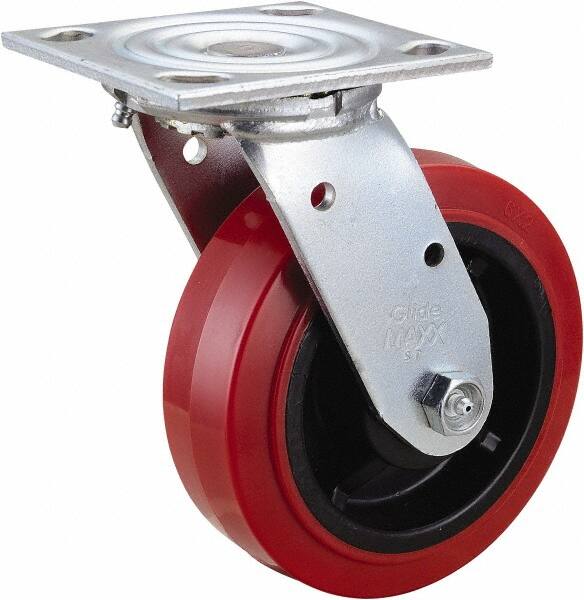 Swivel Top Plate Caster: Polyurethane, 6