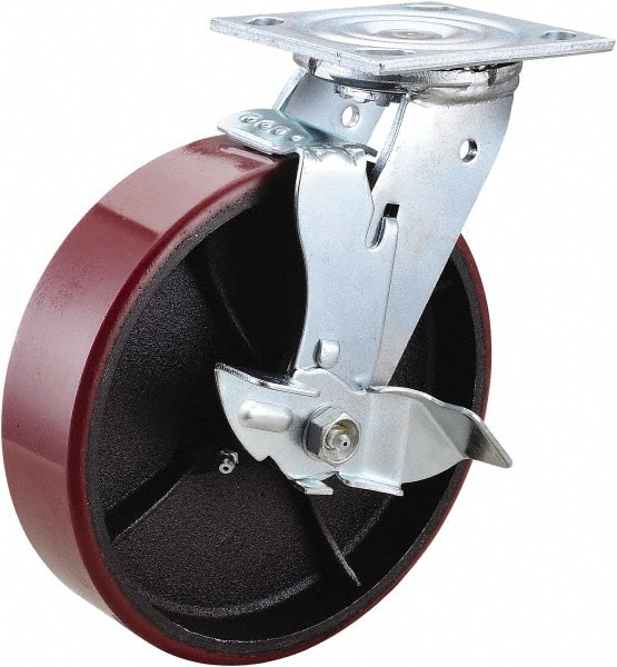 Swivel Top Plate Caster: Polyurethane, 8