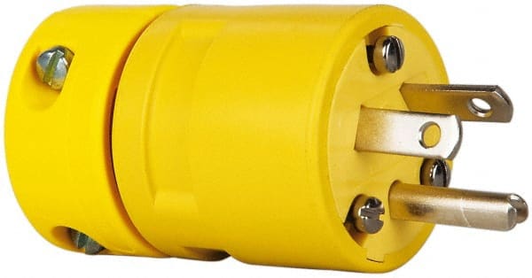 Straight Blade Plug: Industrial, 7-15, 277VAC, Yellow MPN:1434