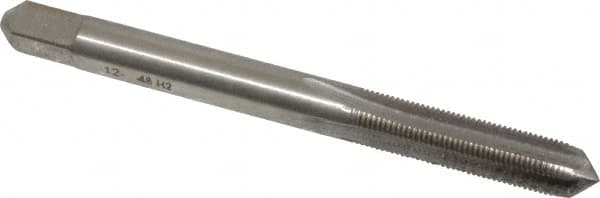 Straight Flute Tap: #12-48 UNS, 4 Flutes, Plug, 3B Class of Fit, High Speed Steel, Bright/Uncoated MPN:JY4838777