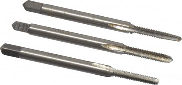 #3-48 UNC, 3 Flute, Bottoming, Plug & Taper, Bright Finish, High Speed Steel Tap Set MPN:MSC-04423513