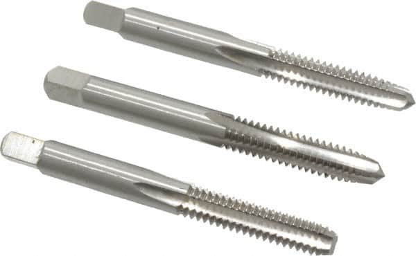 Tap Set: 1/4-20 UNC, 4 Flute, High Speed Steel, Bright Finish MPN:MSC-04470233