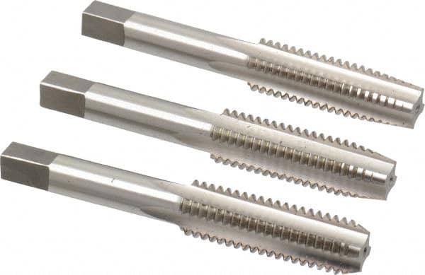 Tap Set: 1/2-13 UNC, 4 Flute, High Speed Steel, Bright Finish MPN:MSC-04474169