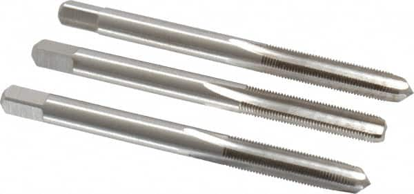 Tap Set: Metric Fine, 4 Flute, High Speed Steel, Bright Finish MPN:JY9036526