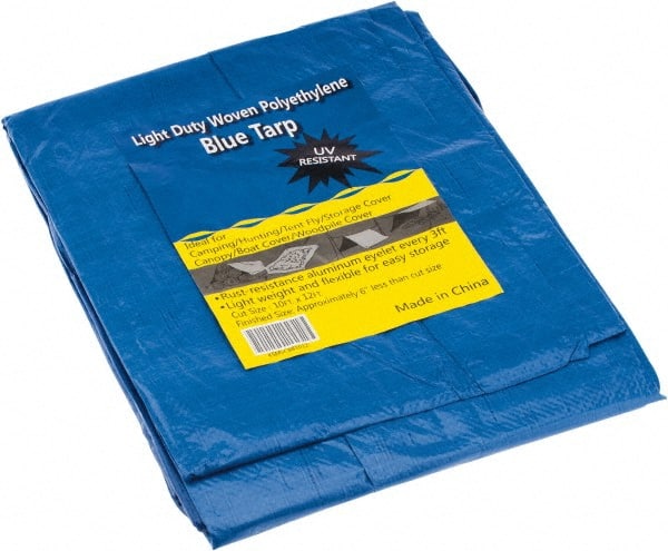 Tarp/Dust Cover: Blue, Rectangle, Polyethylene, 12' Long x 10' Wide MPN:KSMSCBB1012