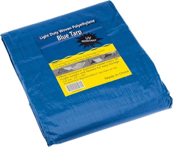 Tarp/Dust Cover: Blue, Rectangle, Polyethylene, 30' Long x 15' Wide MPN:KSMSCBB1530