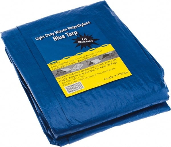 Tarp/Dust Cover: Blue, Rectangle, Polyethylene, 30' Long x 20' Wide MPN:KSMSCBB2030