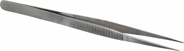 Diamond Tweezer: Stainless Steel, Fine Point Tip, 5-11/16